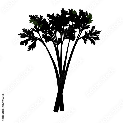 Minimalist black outline of a broccoli head