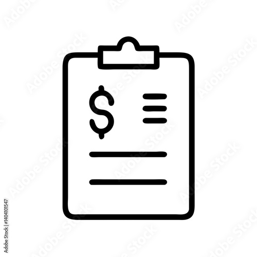 Invoice clipboard with dollar symbol on plain background