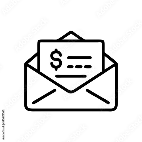 Envelope with dollar bill payment inside