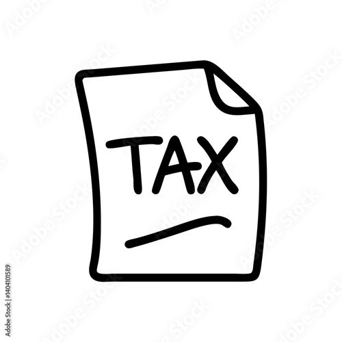 Tax document illustration with handwritten style