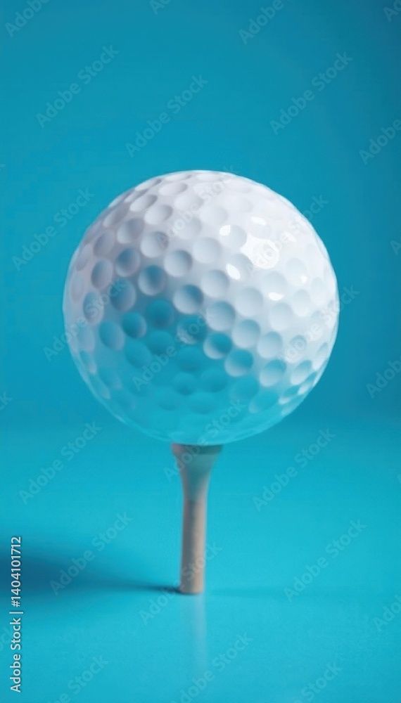 Bright white golf ball, vibrant blue backdrop, hole, recreation, white Bright white golf ball, vibrant blue backdrop, hole, recreation, white