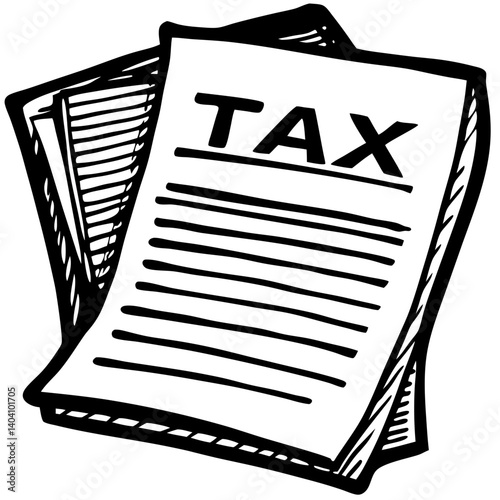 Tax documents on a white background