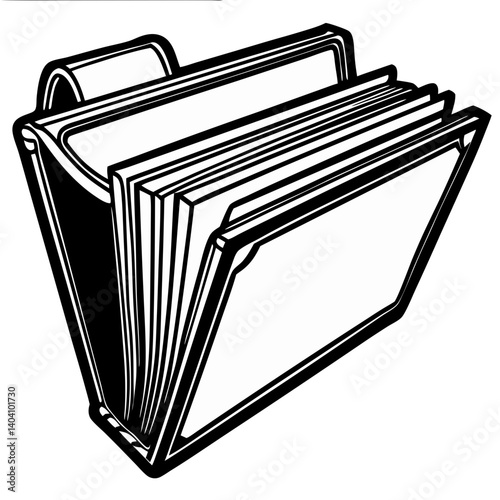 Black and white file organizer with documents