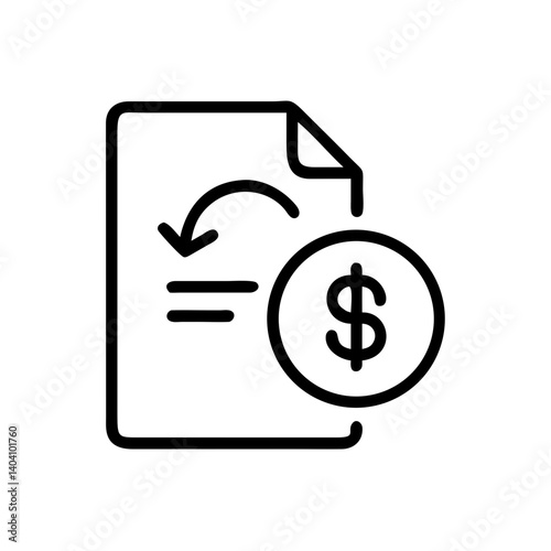 Document with dollar sign and arrow indicating financial transaction