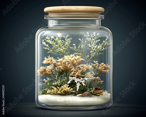 Glass Jar Terrarium, Still Life, Nature Scene