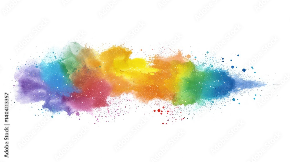 Watercolor Rainbow Splashes Watercolor Rainbow Splashes