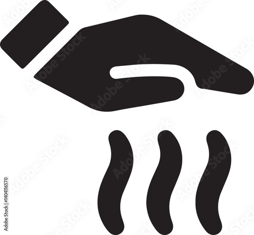 illustration of a palm hand placed above a hot surface