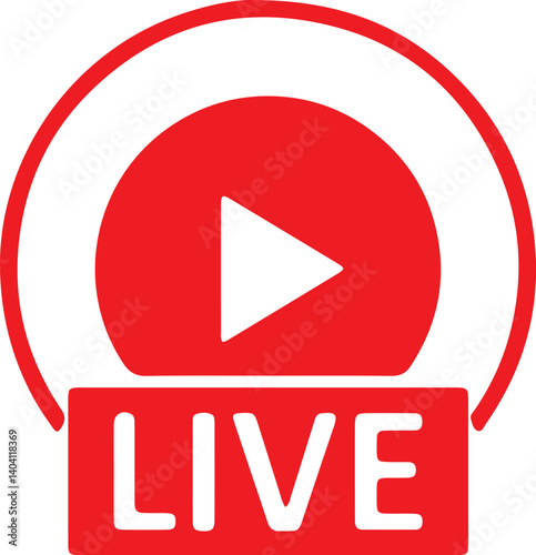 an illustration of a red live broadcast icon