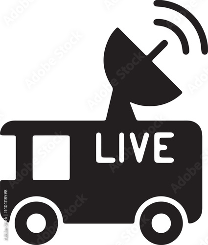 an illustration of a news live broadcast van