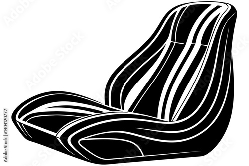 Sleek and stylish car seat in side profile with curved design