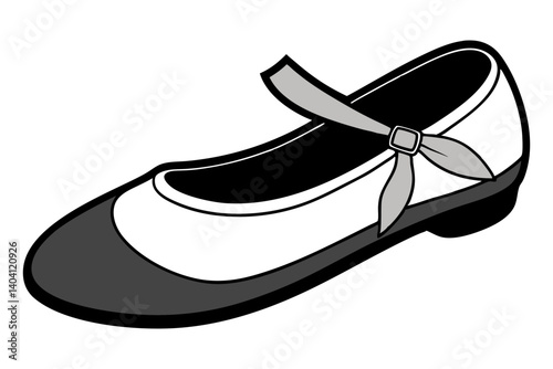 Ballet flats vector with round toe and tiny bow in elegant design