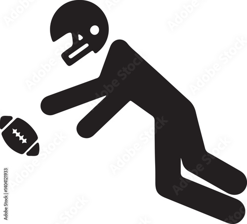 an illustration of a stickman playing American football