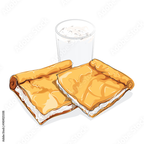 Food burek Albania, ballkan, vector ilustrated