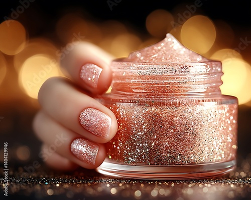 Glittering Face Cream  Nails.