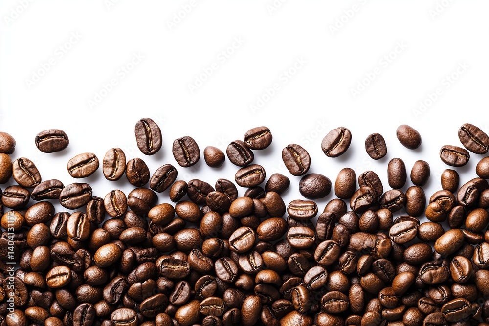 Naklejka premium coffee beans on white background