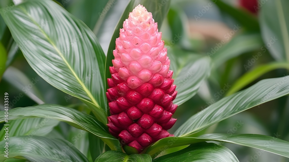 Stunning Pink and Red Ginger Flower Closeup Stunning Pink and Red Ginger Flower Closeup