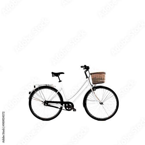 Silhouette of a classic bicycle on white