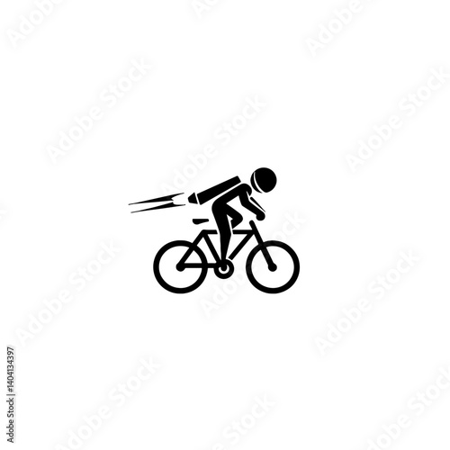 Black silhouette of a classic bicycle with basket