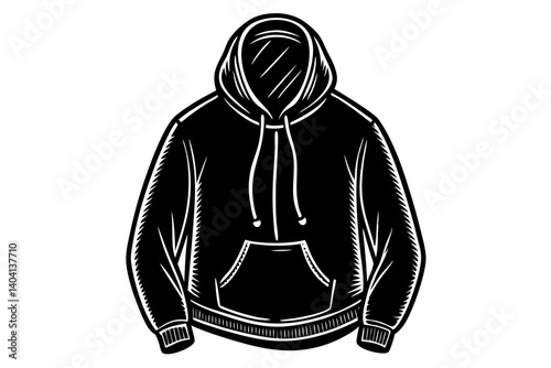 Hoodie Vector with Relaxed Fit and Drawstrings for Casual Look