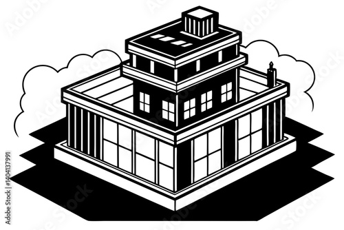 Stylish Vector of a High Rise Penthouse Apartment Suite