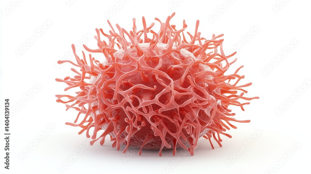 A digitally rendered illustration of a single cancer cell A digitally rendered illustration of a single cancer cell