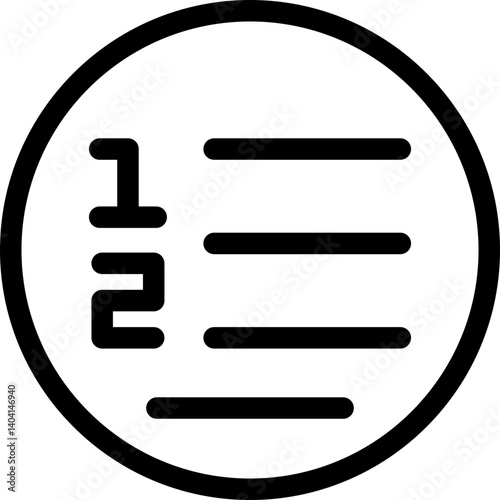 List Ordered Outline Style Icon