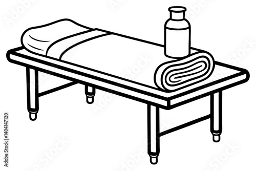 Spa Massage Table With Essential Oils Display
