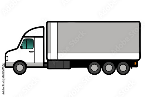 Sleek Cargo Hauler Side View Illustration