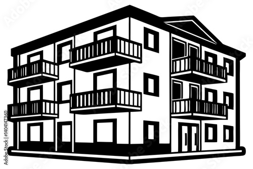 Urban Residential Building With Stylish Balconies