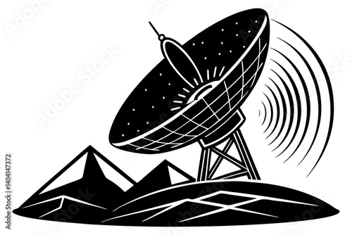 Satellite Dish Illustration With Tech And Space Vibe