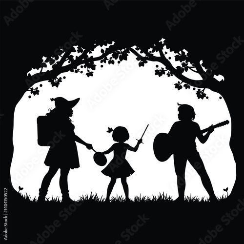 Honeylove Silhouette, Romantic Couple Art, Love Vector Scene