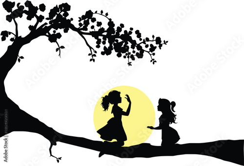 Honeylove Silhouette, Romantic Couple Art, Love Vector Scene