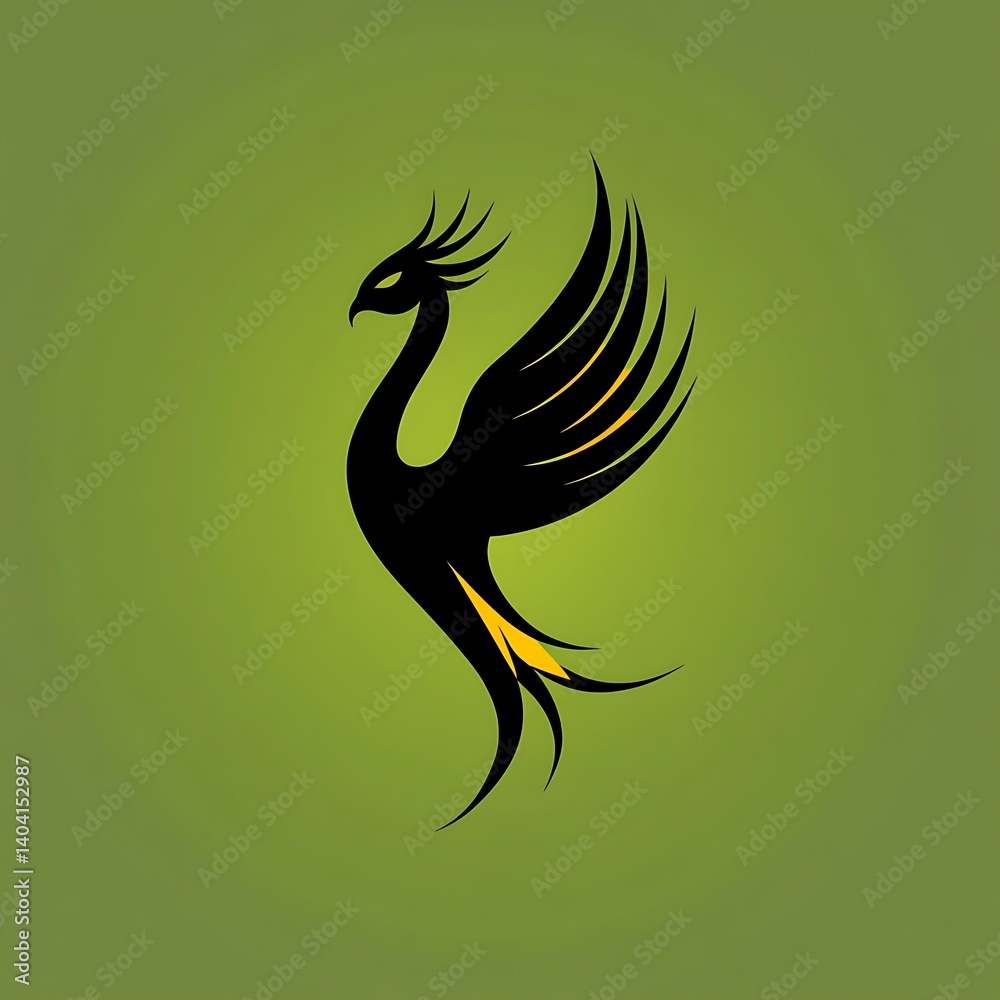 Fototapeta premium Silhouette of a phoenix rising