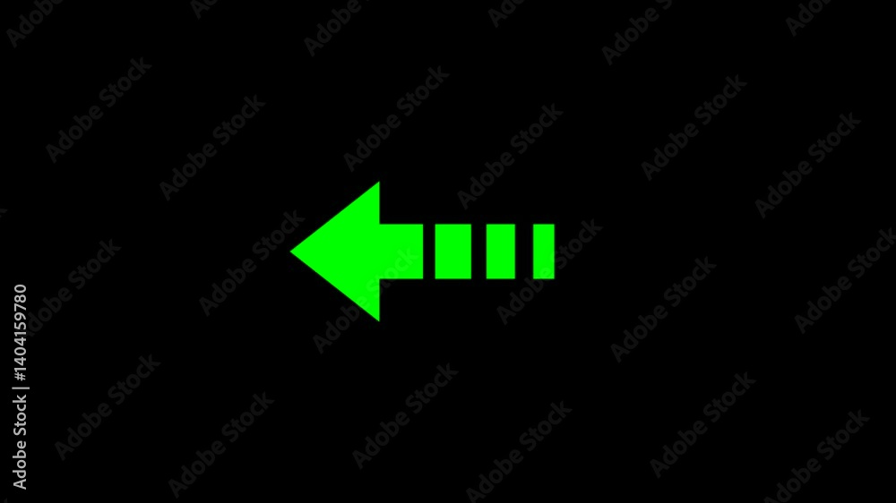 Green Arrow Moving Left Direction Animation Loop, Trailing Line Fading In Out Smooth, Black Background Alpha Channel 4K Green Arrow Moving Left Direction Animation Loop, Trailing Line Fading In Out Smooth, Black Background Alpha Channel 4K