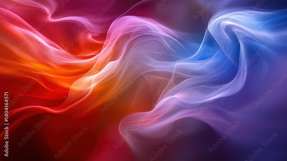 Abstract swirling smoke with vibrant red, orange, and blue color gradients Abstract swirling smoke with vibrant red, orange, and blue color gradients