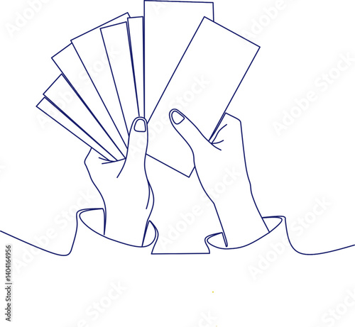 Hand receive money design vector,hand holding money line drawing vector,simple hand holding money illustration 