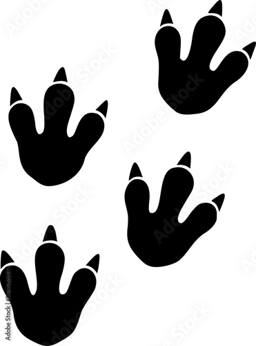 Dinosaur footprint track marks isolated vector illustration image decal design file download