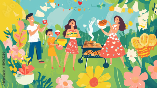 Father’s Day Outdoor BBQ with Beer and Burgers