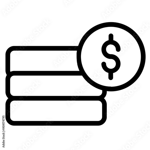 Coins Deposits Money Line Icon