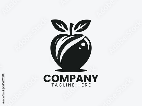 Apple Fruit Vector Logo Design, Healthy Apple Fruit Design Logo