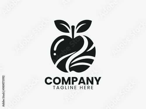 Apple Fruit Vector Logo Design, Healthy Apple Fruit Design Logo