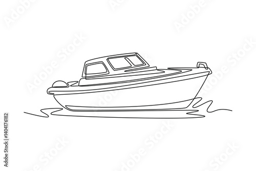 Sea ​​transportation concept. Single line draw design. Vector graphic illustration