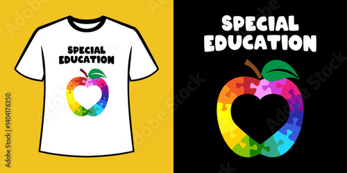 Special Education. Autism t-shirt basic design vector. 