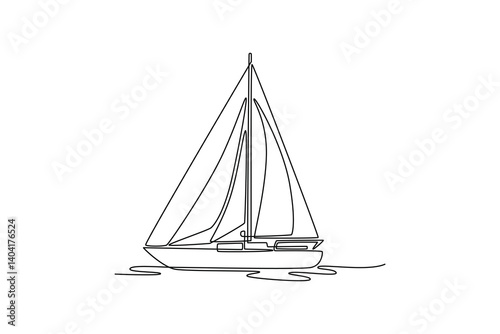 Sea ​​transportation concept. Single line draw design. Vector graphic illustration