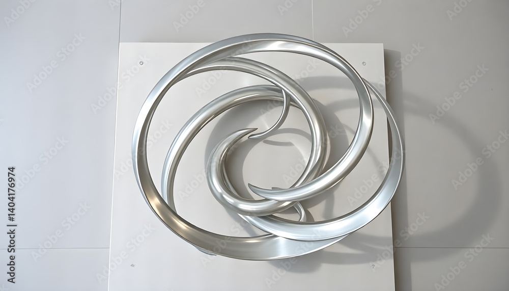 Fototapeta premium metal sculpture on a wall with a white background