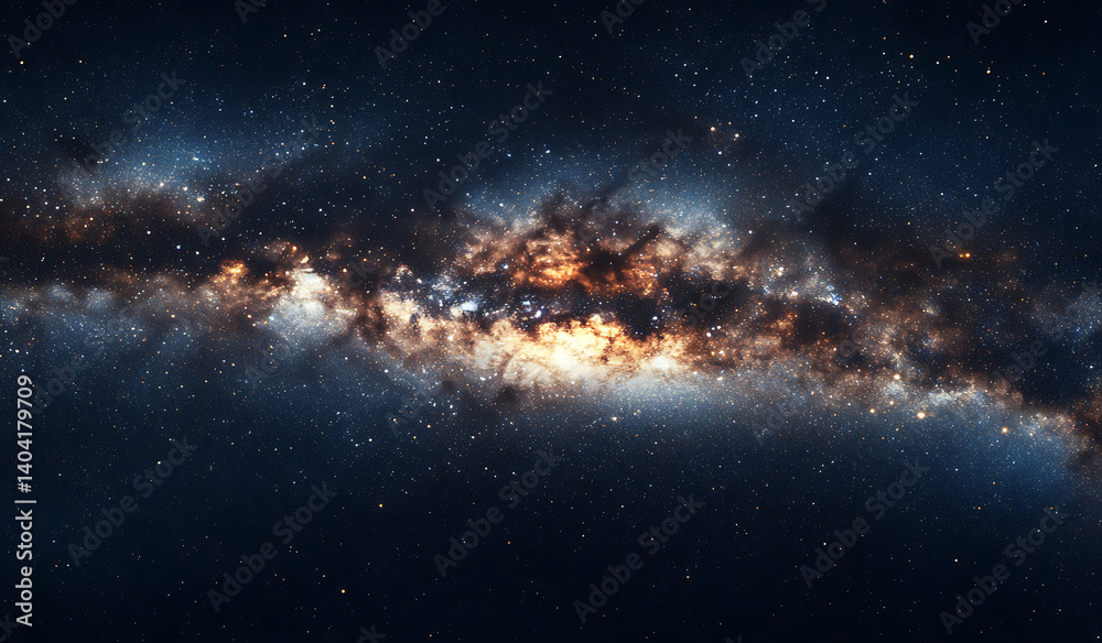 Fototapeta premium Starry Night Sky with X-Shaped Star Pattern and Blank Text Space