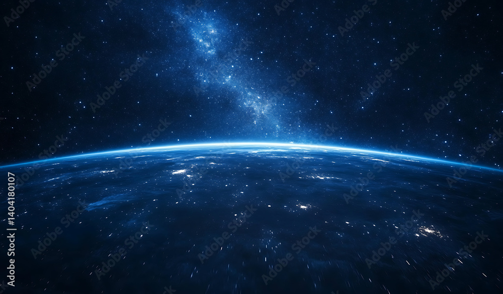 Obraz premium Ultra-High Definition Starry Night with Scattered Stars on Dark Blue Background