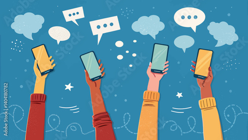 SocialMedia-Hands-Phones-Communication-Chat-Bubbles
