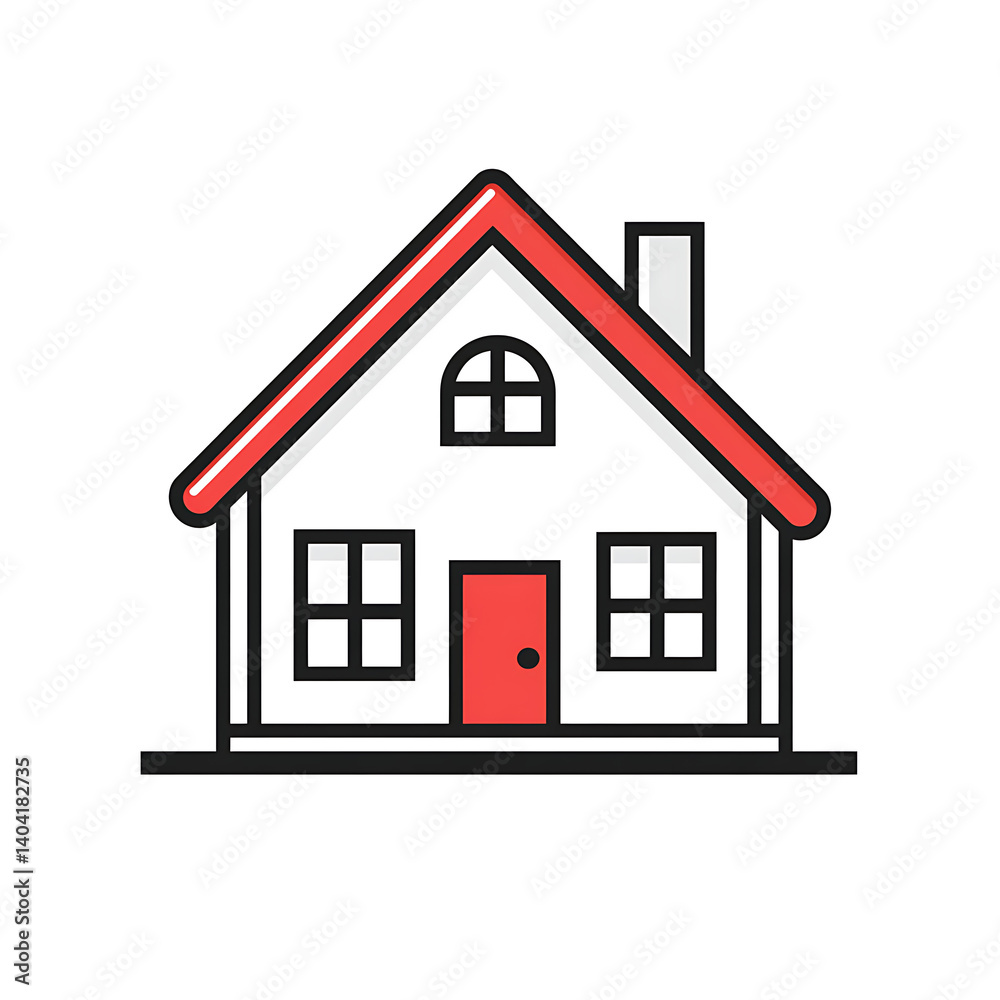 Minimalistic Line Art House Icon in Black and White Minimalistic Line Art House Icon in Black and White
