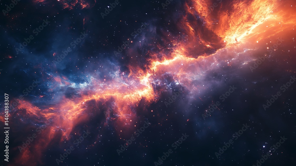 Fototapeta premium Majestic astronaut floating through deep space with vibrant energy beams high resolution image
